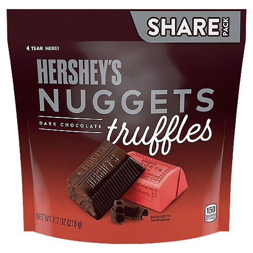 HERSHEY'S NUGGETS Dark Chocolate Truffles, Candy Share Pack, 7.7 oz