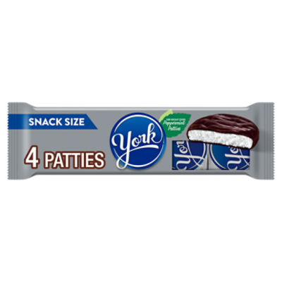 York Dark Chocolate Covered Peppermint Patties Snack Size, .6 oz, 4 count, 2.4 Ounce