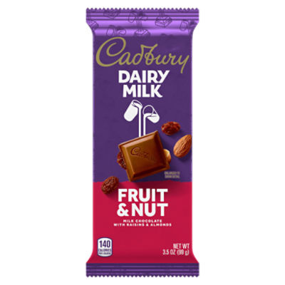 CADBURY DAIRY MILK Fruit & Nut Milk Chocolate Candy Bar, 3.5 oz