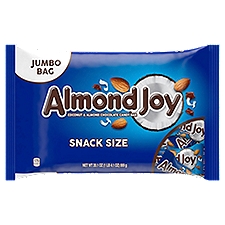 ALMOND JOY Coconut and Almond Chocolate Snack Size, Halloween Candy Bars Jumbo Bag, 20.1 oz