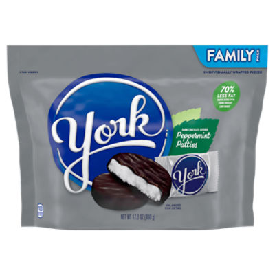 YORK Dark Chocolate Peppermint Patties, Candy Family Pack, 17.3 oz