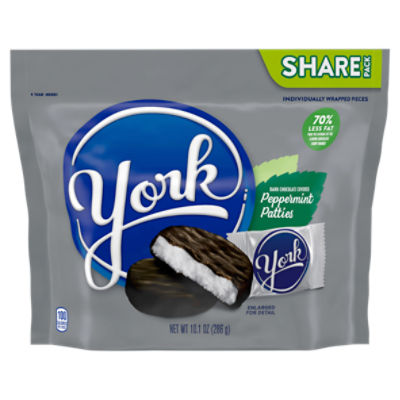 YORK Dark Chocolate Peppermint Patties, Candy Share Pack, 10.1 oz, 10.1 Ounce