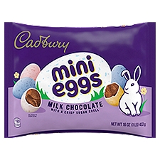 CADBURY MINI EGGS Milk Chocolate with a Crisp Sugar Shell Candy, Easter, 16 oz, Bag