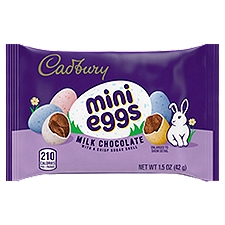CADBURY MINI EGGS Milk Chocolate with a Crisp Sugar Shell Candy, Easter, 1.5 oz, Bag