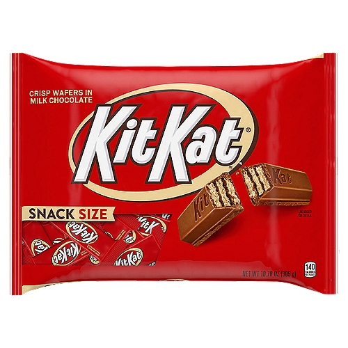 Trick-or-treaters will scream for this delicious combination of smooth milk chocolate and light crispy wafers. Snack size Kit Kat Wafer Bars are great for everyday snacking, baking, and candy bowls!
