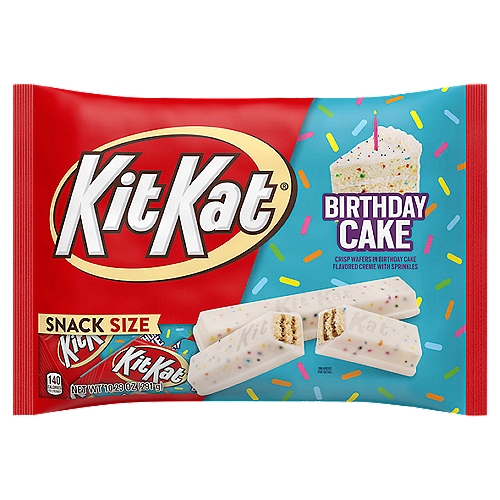 KIT KAT® Birthday Cake Flavored Wafer Snack Size, Candy Bag, 10.29 oz