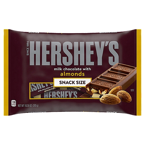 HERSHEY'S Milk Chocolate with Almonds Snack Size Candy Bars, Halloween, 10.35 oz