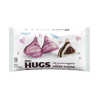 Hersheys Hugs Milk Chocolate, White Creme, 10.1 ounce