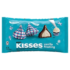 HERSHEY'S KISSES Milk Chocolate Vanilla Frosting Flavored Easter Candy Bag, 9 oz
