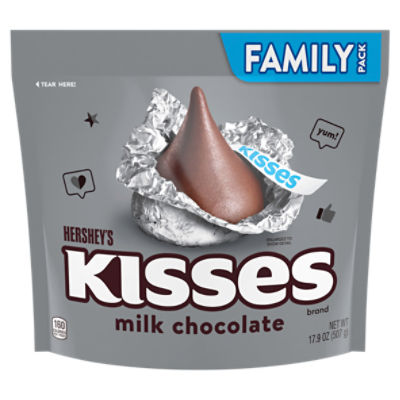 HERSHEY'S KISSES Milk Chocolate Candy Family Pack, 17.9 oz