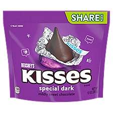 HERSHEY'S KISSES SPECIAL DARK Mildly Sweet Chocolate Candy Share Pack, 10 oz, 10 Ounce