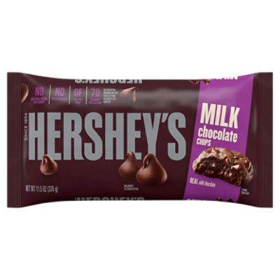 HERSHEY'S Milk Chocolate Chips, Baking Supplies, 11.5 oz, Bag