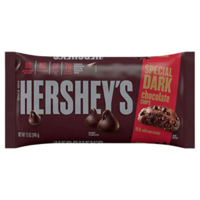 HERSHEY'S Special Dark Mildly Sweet Dark Chocolate Chips, Baking Supplies, 12 oz, Bag