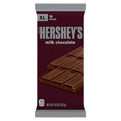 HERSHEY'S Milk Chocolate Extra Large Candy Bar, Full size, 4.4 oz, Bar