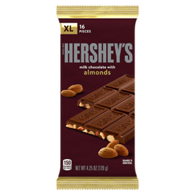 HERSHEY'S Milk Chocolate with Almonds Candy, Bulk Chocolate Candy, 4.25 ...