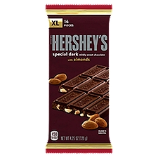 Hershey's Special Dark Mildly Sweet Chocolate with Almonds, XL, 16 count, 4.25 oz