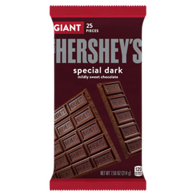 HERSHEY'S SPECIAL DARK Mildly Sweet Chocolate Giant, Candy Bar, 7.56 oz, 7.56 Ounce