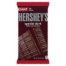 HERSHEY'S SPECIAL DARK Mildly Sweet Chocolate Giant Candy, 7.56 oz, Bar (25 Pieces)