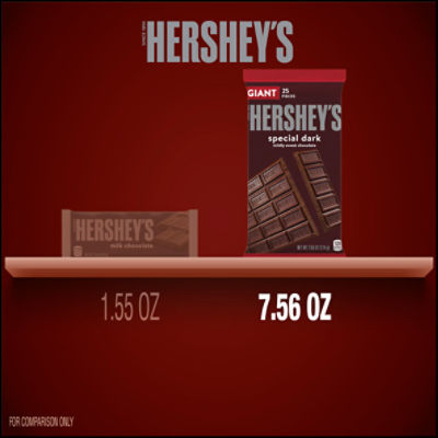 HERSHEY'S Special Dark Chocolate Candy Bars with Almonds, Extra Large