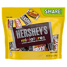 HERSHEY'S Miniatures Assorted Milk and Dark Chocolate Candy Bars, Individually Wrapped, 10.4 oz, Share Pack