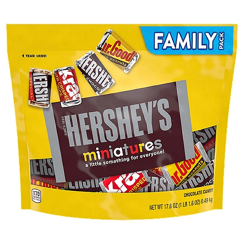 HERSHEY'S Miniatures Assorted Chocolate Candy Family Pack, 17.6 oz