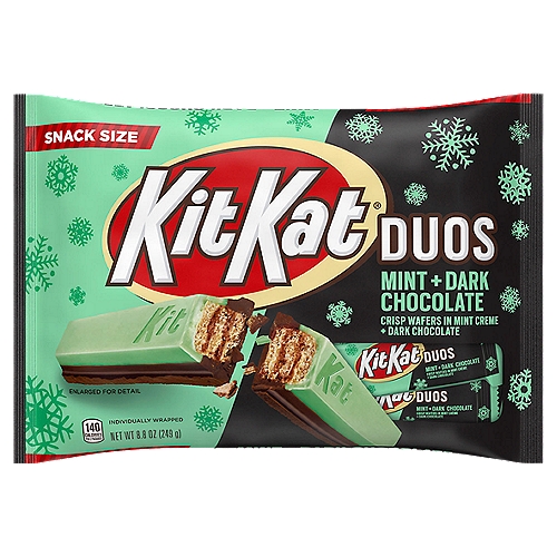 KIT KAT® DUOS Mint and Dark Chocolate Wafer Snack Size