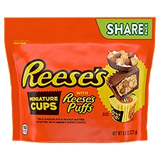 Reese's Miniatures Stuffed with Reese's Puffs Share Stand Up Bag, 9.6 oz, 8ct