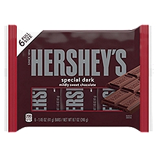 HERSHEY'S SPECIAL DARK Mildly Sweet Chocolate Candy, Individually Wrapped, 1.45 oz, Bars (6 Count)