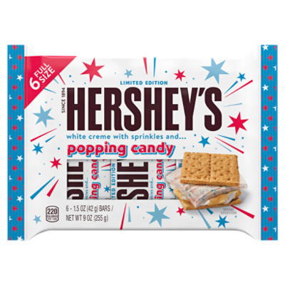 HERSHEY'S White Creme with Sprinkles and Popping Candy Candy Bars, 1.5 oz