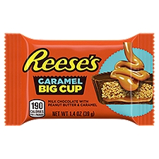 REESE'S Big Cup Caramel Milk Chocolate Peanut Butter Cups, Candy Pack, 1.4 oz