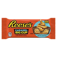 REESE'S Big Cup Caramel Milk Chocolate King Size Peanut Butter Cups, Candy Pack, 2.8 oz, 2.8 Ounce