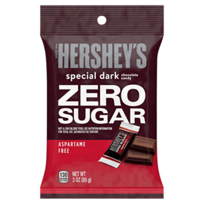 HERSHEY'S SPECIAL DARK Zero Sugar Chocolate Candy Bag, 3 oz