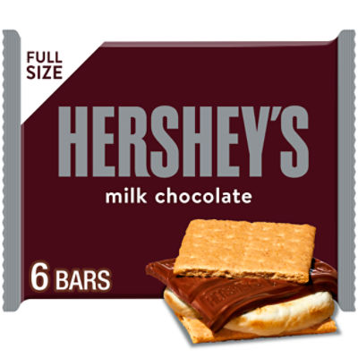 Hershey's Milk Chocolate Bars Full Size, 1.55 oz, 6 count