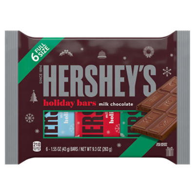 HERSHEY'S Milk Chocolate Christmas Candy Bars, 1.55 oz