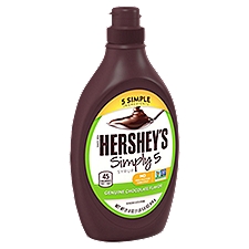 HERSHEY'S Simply 5 Chocolate Syrup, Gluten Free, Non GMO, 21.8 oz, Bottle, 21.8 Ounce