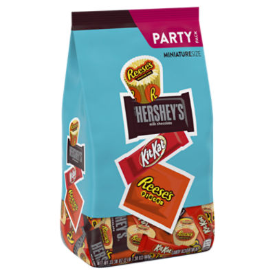 HERSHEY'S, KIT KAT® and REESE'S Assorted Flavored Miniatures, Candy Party Pack, 33.38 oz