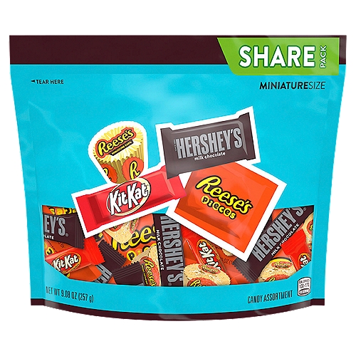 HERSHEY'S, REESE'S and KIT KAT®, Milk Chocolate and Peanut Butter Assortment Candy, 9.08 oz