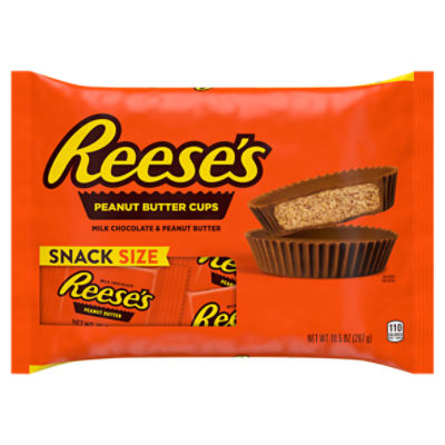 REESE'S Milk Chocolate Peanut Butter Snack Size Cups, Candy