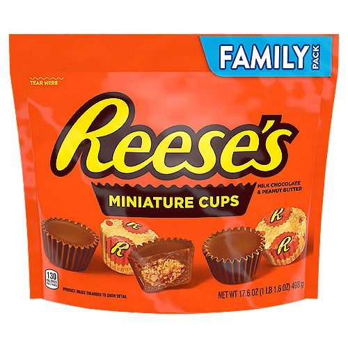REESE'S Miniatures Milk Chocolate Peanut Butter Cups, Candy Family Pack, 17.6 oz