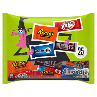 Hershey Assorted Flavored Snack Size, Halloween Candy Bag, 13.13 oz