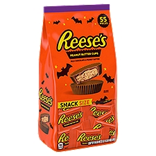 REESE'S Milk Chocolate Peanut Butter Snack Size, Halloween Cups Candy Bag, 30.25 oz