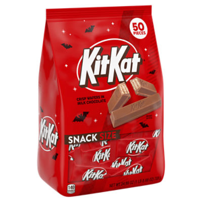 KIT KAT® Milk Chocolate Wafer Snack Size, Halloween Candy Bag, 24.99 oz