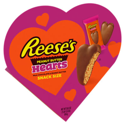 Reese's Milk Chocolate & Peanut Butter Hearts Candy Snack Size, 28.8 oz, 28.8 Ounce