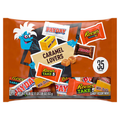 Hershey Assorted Caramel Flavored Halloween Candy Bag, 18.08 oz