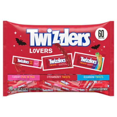 TWIZZLERS Assorted Fruit Flavored Snack Size, Halloween Candy Bag, 25.3 oz