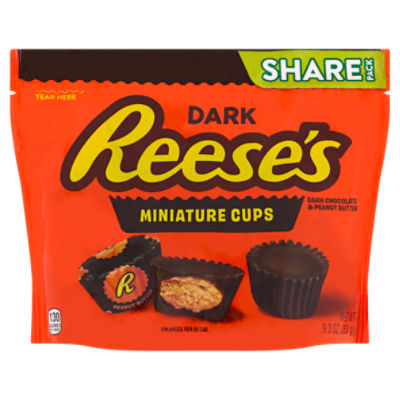 Reese's Miniature Dark Chocolate & Peanut Butter Cups Share Pack, 9.3 oz, 9.3 Ounce