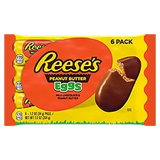 REESE'S Milk Chocolate Peanut Butter Eggs Candy, Easter, 1.2 oz, Packs (6 Count)