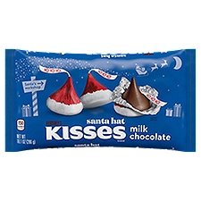 HERSHEY'S KISSES Milk Chocolate Santa Hat, Christmas Candy Bag, 10.1 oz, 10.1 Ounce