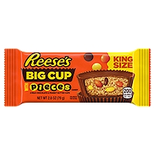 REESE'S STUFFED WITH PIECES Big Cup Milk Chocolate Peanut Butter Cups Candy, 2.8 oz, King Size Pack
