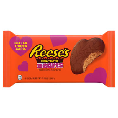 Reese's Milk Chocolate & Peanut Butter Hearts Candy, 8 oz, 2 count